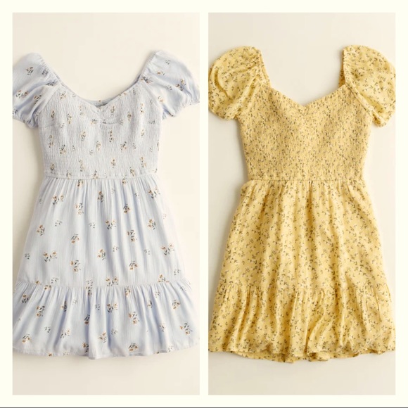 Hollister Puffsleeve Tiered Mini Dress 